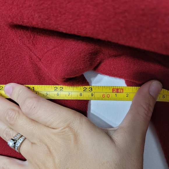 Vintage Jax Essentials Red Cashmere Wool Blend Jacket Coat Lined Pocket - Picture 11 of 11